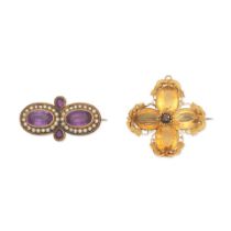 TWO BROOCHES, (2)