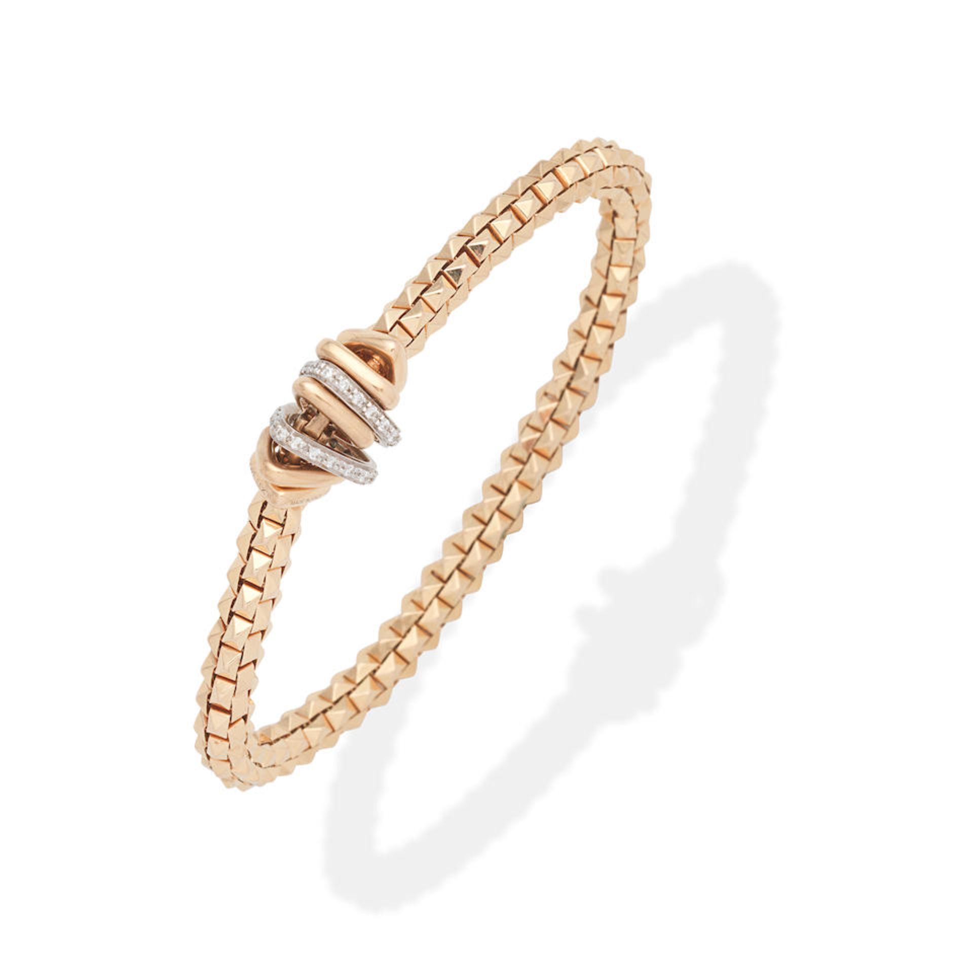 FOPE: DIAMOND-SET 'WILD ROSE FLEX IT' BRACELET,