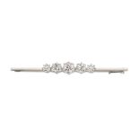 DIAMOND FIVE-STONE BAR BROOCH