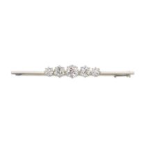 DIAMOND FIVE-STONE BAR BROOCH