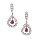 RUBY AND DIAMOND EARRINGS