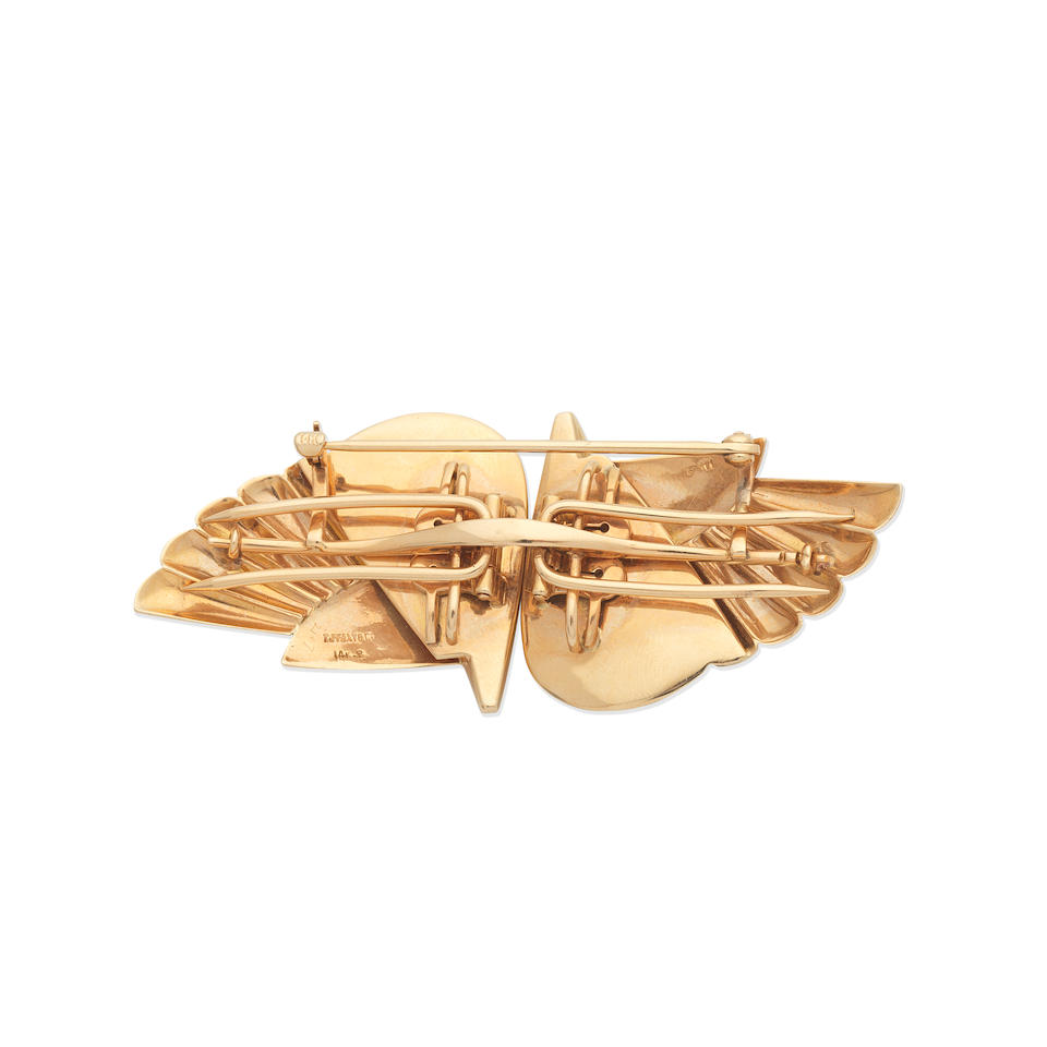 TIFFANY: DOUBLE-CLIP BROOCH, - Image 3 of 3