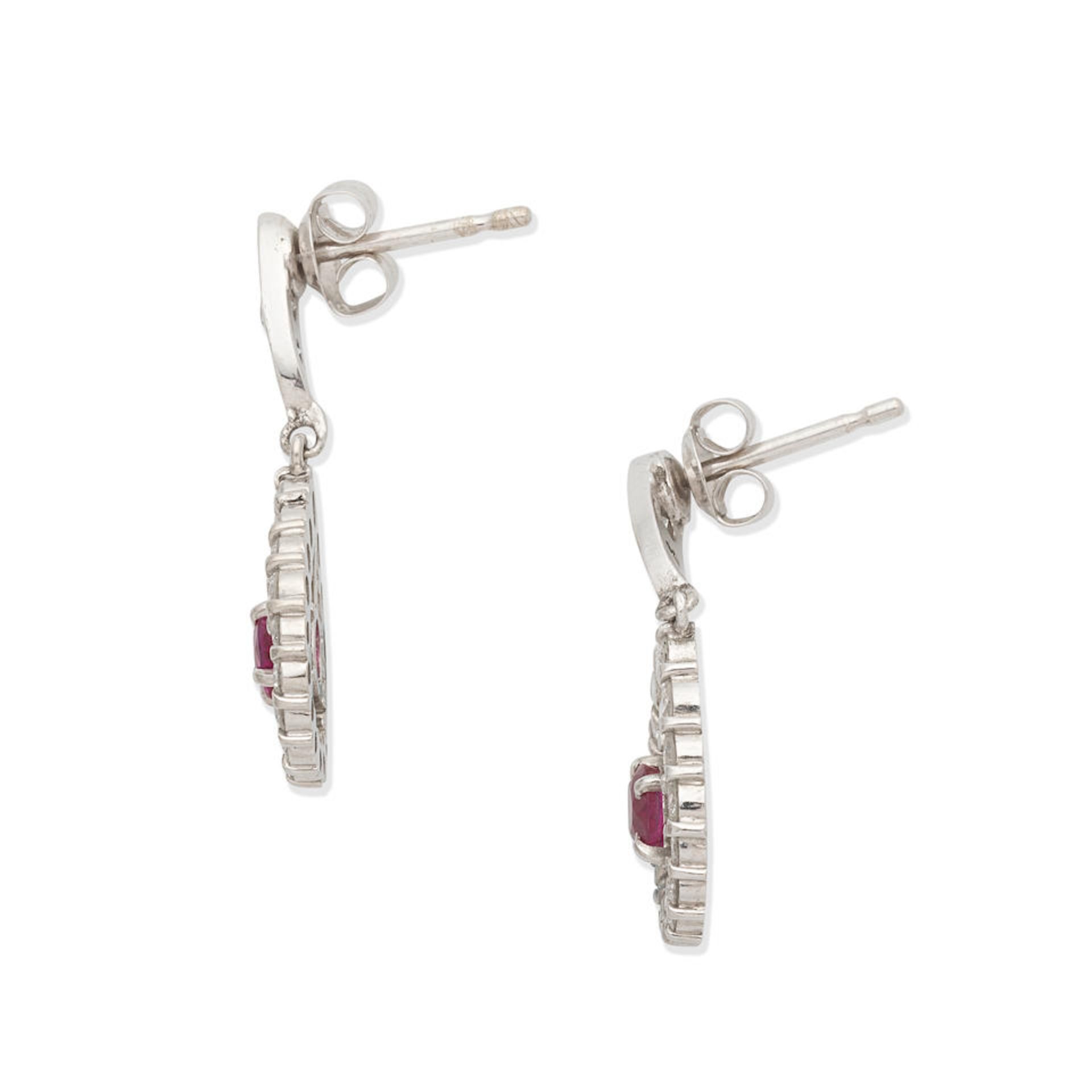 RUBY AND DIAMOND EARRINGS - Image 3 of 3