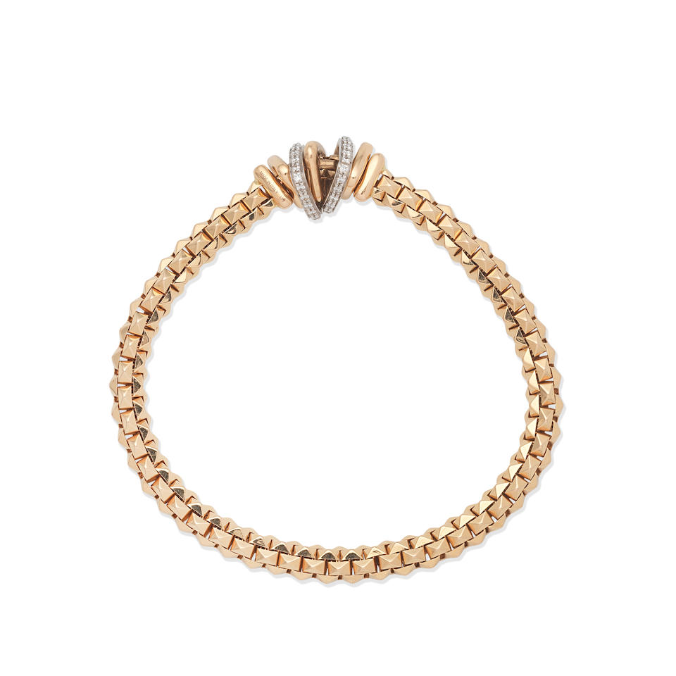 FOPE: DIAMOND-SET 'WILD ROSE FLEX IT' BRACELET, - Image 2 of 2