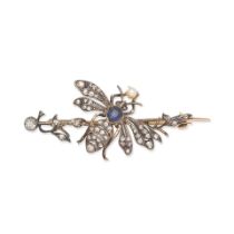 SAPPHIRE AND DIAMOND BEE BROOCH,