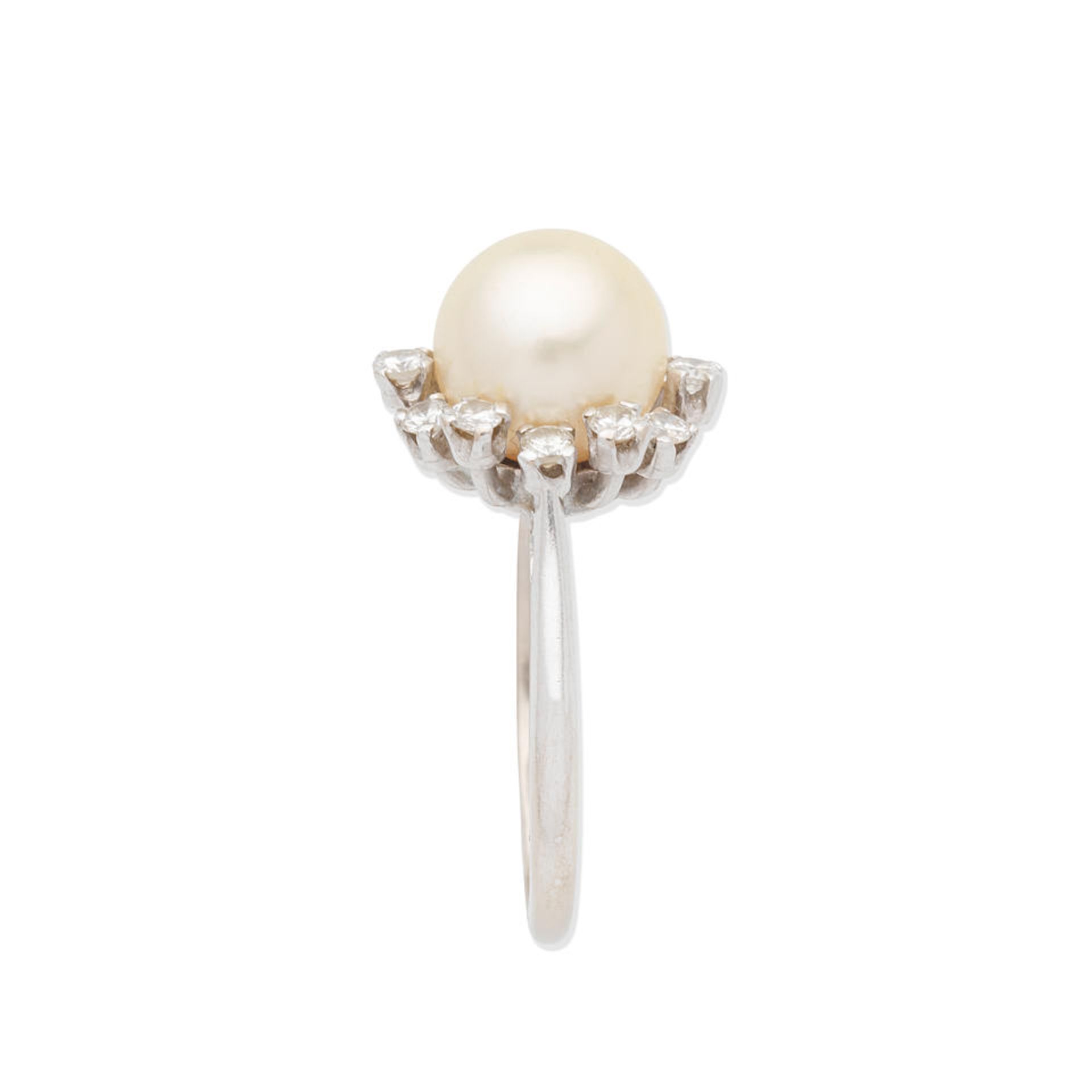 ASPREY: CULTURED PEARL AND DIAMOND RING - Image 3 of 3