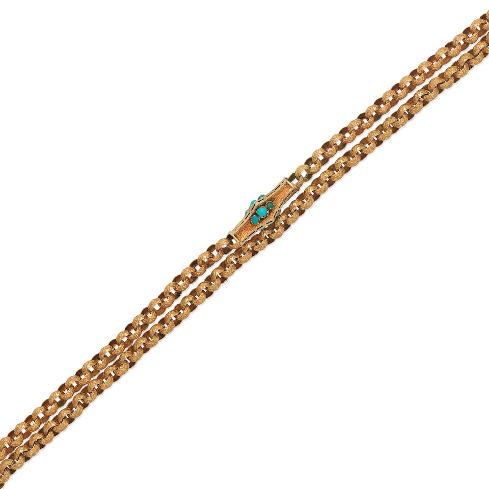 TWO TEXTURED CABLE-LINK CHAINS, (2) - Image 2 of 3