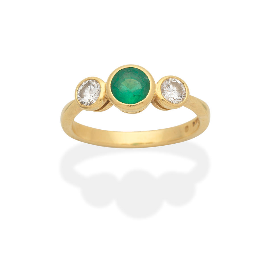 THEO FENNELL: EMERALD AND DIAMOND RING,