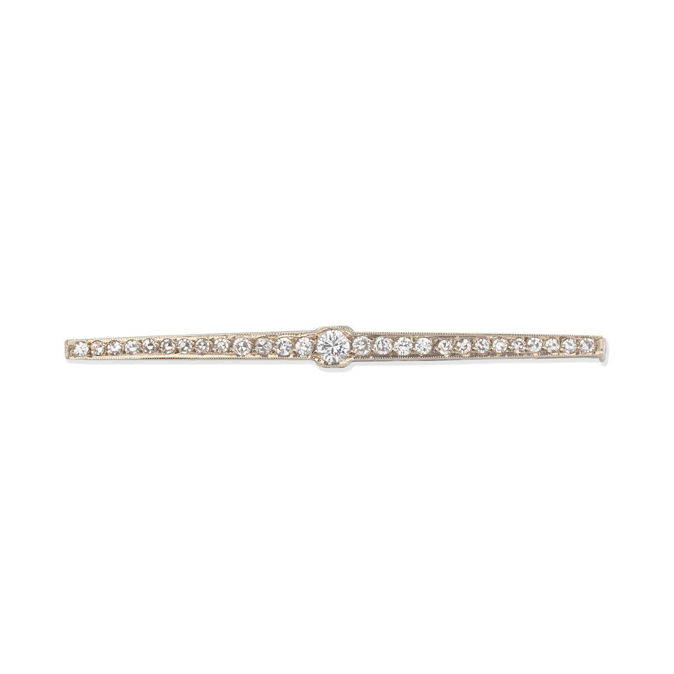 DIAMOND BAR BROOCH,