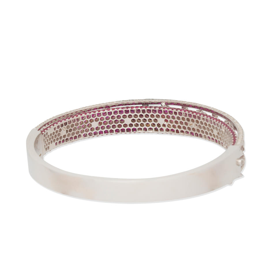 RUBY AND DIAMOND BANGLE, - Image 3 of 3