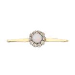 OPAL AND DIAMOND BAR BROOCH