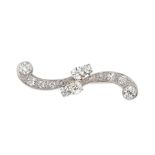 DIAMOND SCROLL BROOCH