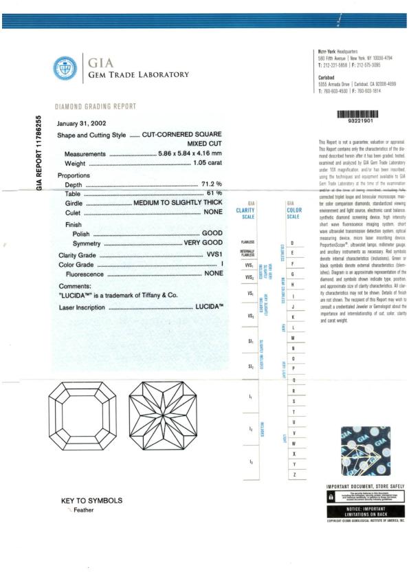 TIFFANY: DIAMOND SINGLE-STONE 'LUCIDA' RING - Image 3 of 5