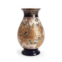 A GILT-DECORATED SATSUMA FOOTED VASE