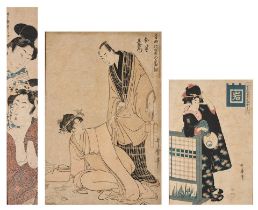 KITAGAWA UTAMARO (1750-1806) THREE WOODBLOCK PRINTS