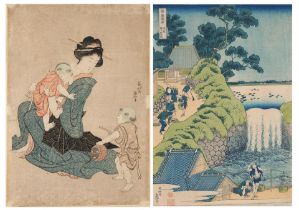 KATSUSHIKA HOKUSAI (1760-1849) TWO WOODBLOCK PRINTS