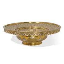 A MAMLUK REVIVAL PARCEL GILT METAL BASIN WITH COVER