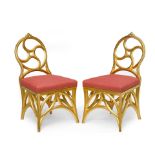 A PAIR GOTHIC REVIVAL GILTWOOD SIDE CHAIRS