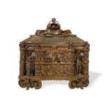 A RENAISSANCE REVIVAL STYLE GILT METAL TABLE BOXLate 19th century