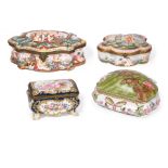 FOUR CONTINENTAL PORCELAIN BOXES19th-20th centuries