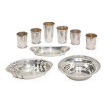 A GROUP OF AMERICAN STERLING SILVER DISHES AND CUPS by various makers, 20th century