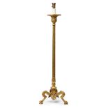 A LOUIS XV STYLE GILTWOOD TRIPOD TORCHÈRE