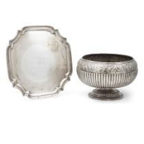 AN ENGLISH SILVER REPOUSSÉ CENTERPIECE BOWL by Charles Stuart Harris, London, 1885