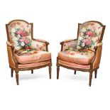 A PAIR OF LOUIS XVI BEECHWOOD BERGÈRES18th century