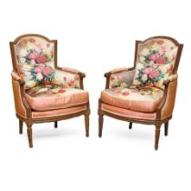 A PAIR OF LOUIS XVI BEECHWOOD BERGÈRES18th century