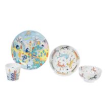 Hermès: a Set of Four 'Epopee' Porcelain Tableware c.2023 (Includes box)