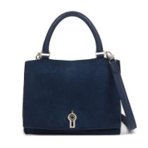 Moynat: a Blue Suede and Taurillon Danse PM (includes shoulder strap and dust bag)