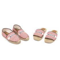 Gucci: a Pair of Red and White Stripe Espadrilles and a Pair of Slippers