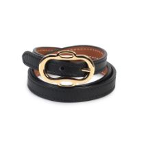 Hermès: a Black and Gold Swift Leather Boucleries Triple Tour Bracelet 2019