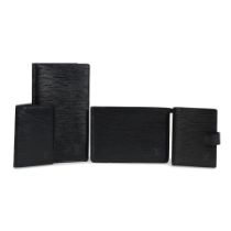 Louis Vuitton: Four Pieces of Black Epi Leather Accessories (Includes one box)