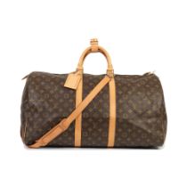 Louis Vuitton: a Monogram Keepall 55 1997 (includes padlock, handle tidy, luggage tag and later ...