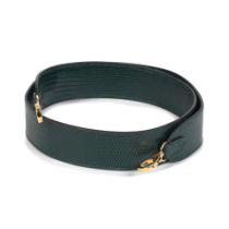 Moynat: a Shiny Emerald Green Lizard Shoulder Strap (includes dust bag)