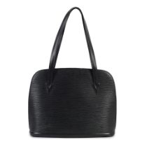 Louis Vuitton: a Black Epi Leather Lussac Tote 1999