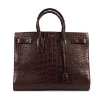 Saint Laurent: a Burgundy Alligator Large Sac de Jour (includes padlock, keys, cloche, copy of C...