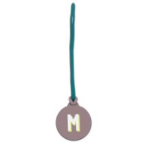 Moynat: a Taupe Medallion Macaron Leather Bag Charm (includes box)