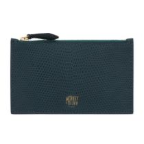 Moynat: a Shiny Emerald Green Lizard Zipped Card Holder