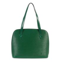 Louis Vuitton: a Green Epi Leather Lussac Tote 1996