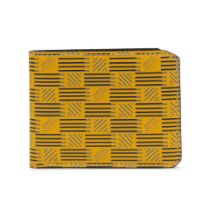 Moreau: a Yellow Print Leather Bifold Wallet