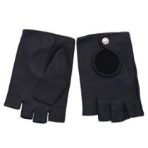 Hermès: a Pair of Black Kidskin Fingerless Driving Gloves