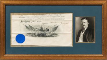 ROOSEVELT, THEODORE. 1858-1919. Partial document signed