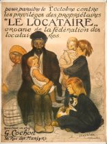 FRENCH ADVERTISING POSTER. STEINLEN, THEOPHILE ALEXANDRE. 1859-1923. 'Le Locataire'. Paris, 1913.