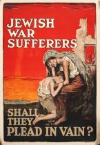 WORLD WAR I POSTER. MAYER, LOU. Jewish War Sufferers - Shall They Plead in Vain? New York: Grin...
