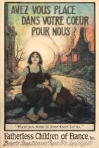 WORLD WAR I POSTER. DE MARIS, WALTER. 1877-1947. Avez Vous Place Dans Votre Coeur Pour Nous? Fat...