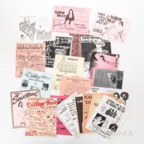 POPULAR MUSIC. Group of 25 Musical Show/Performance Flyers, Late 20th Century.