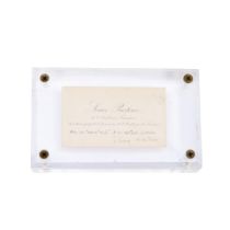 PASTEUR, LOUIS. 1822-1895. Calling card signed.