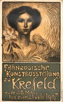 FRENCH ADVERTISING POSTER. STEINLEN, THEOPHILE ALEXANDRE. 1859-1923. Franzosische Kunstausstellu...